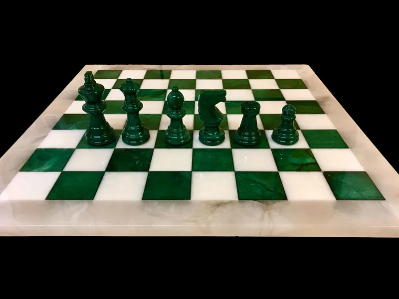 Ensemble jeu d'échecs en albâtre - Vert - Scali