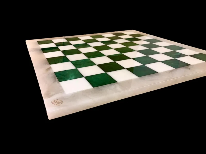 Ensemble jeu d'échecs en albâtre - Vert - Scali