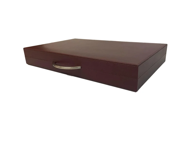 Backgammon Cuir véritable GM - Bordeaux - Renzo Romagnoli