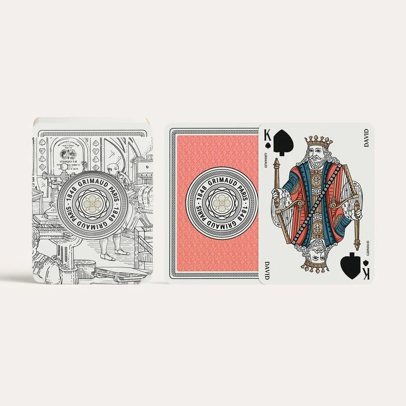 N°201 : Cartes à Jouer Grimaud 54 cartes - Nouvelle édition Luxe - Dos Rouge Corail
