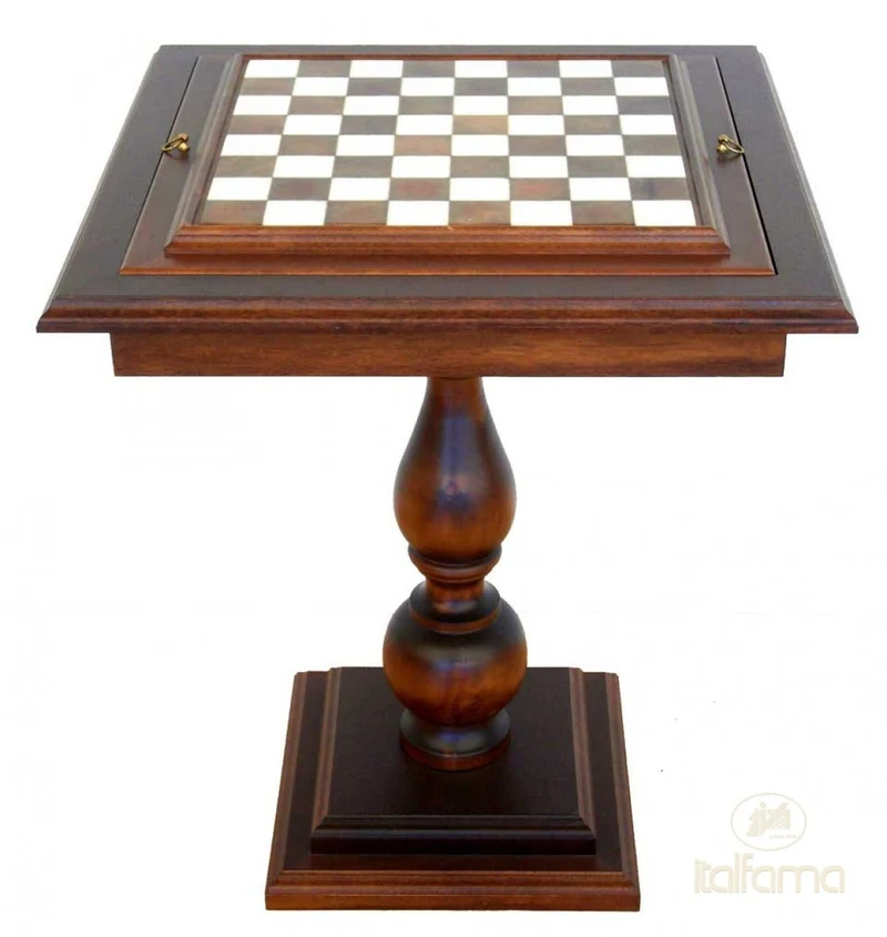 Plateau d'échecs -Table en Bruyère / échiquier en marbre- taille 4 - Ital Fama