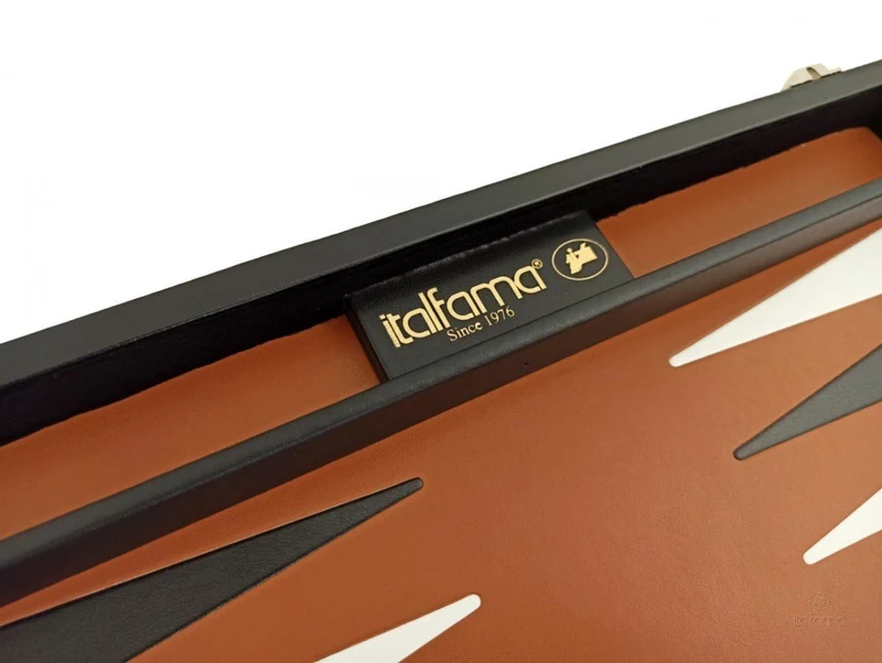 Backgammon marqueté simili cuir - MM - Noir