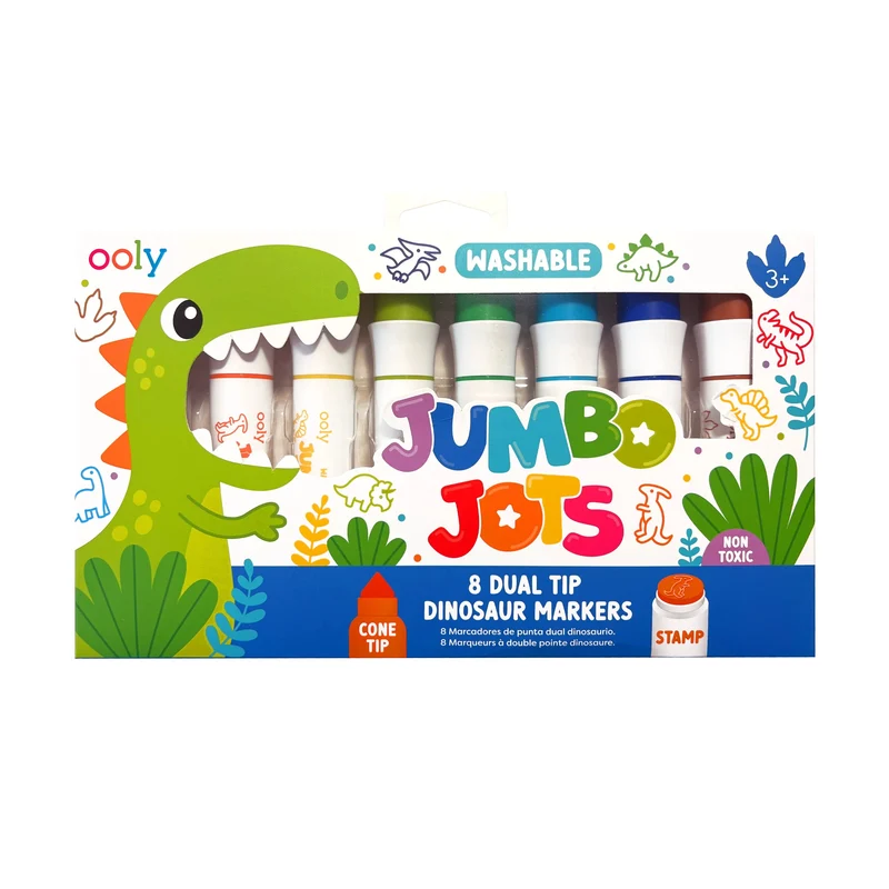 Marqueurs jumbo et tampon Dinosaure