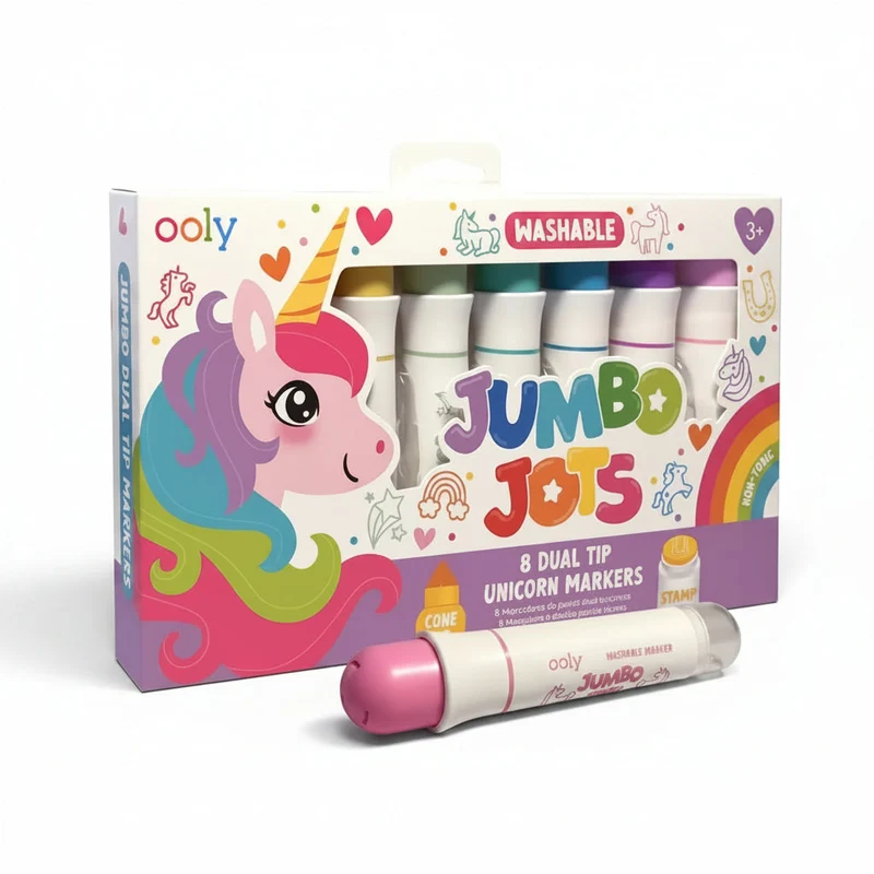 Marqueurs jumbo et tampon Licorne