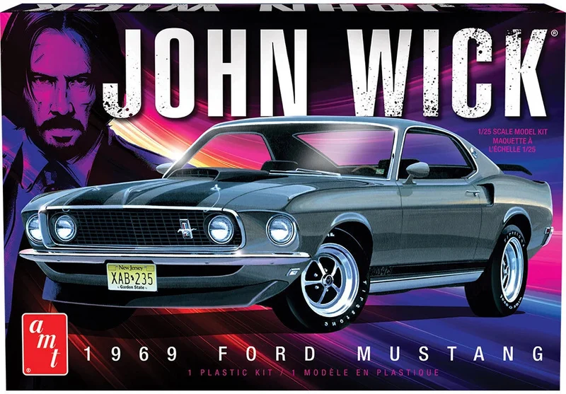 Modèle à coller 69 mustang mach jonh wick 1/25