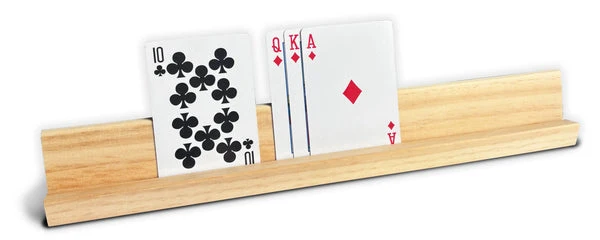 Support en bois - Cartes et dominos