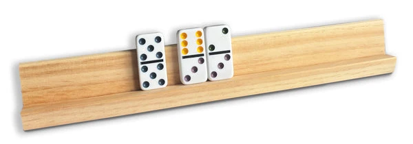 Support en bois - Cartes et dominos