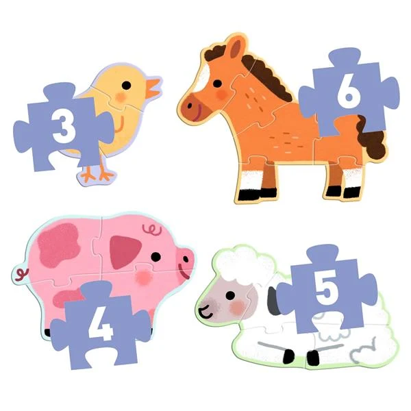 Primo Puzzle - À la ferme - 3, 4, 5, 6 pcs