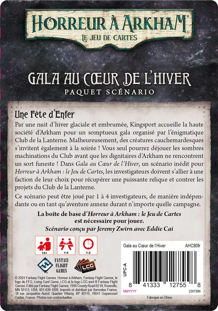 Horreur à Arkham JCE – Gala au cœur de l'hiver (Scénario)
