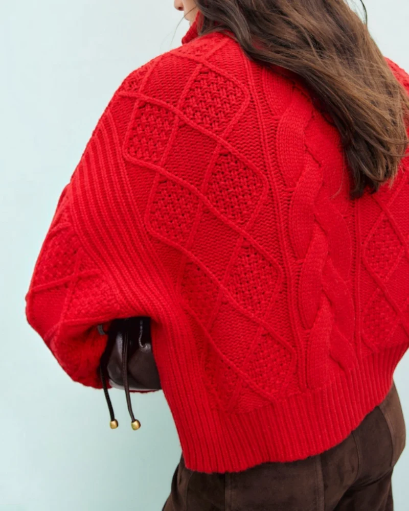 Gerard Darel - Pull Camionneur À Torsades En Laine Roxy - Rouge
