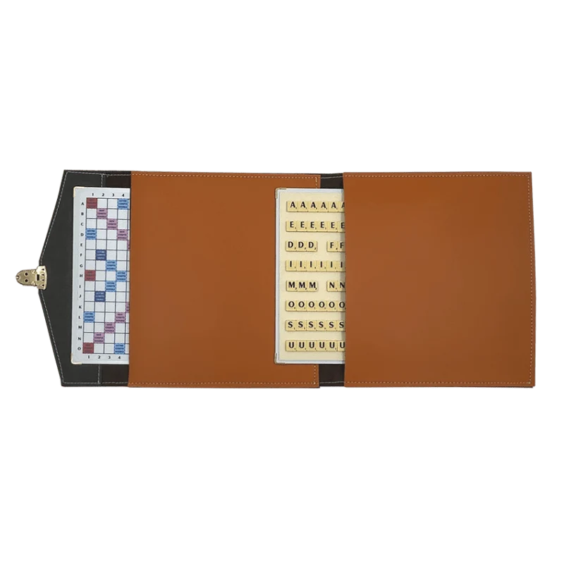 Scrabble Duplicate ou de Voyage en Cuir Vegan - Magnétique - Orange