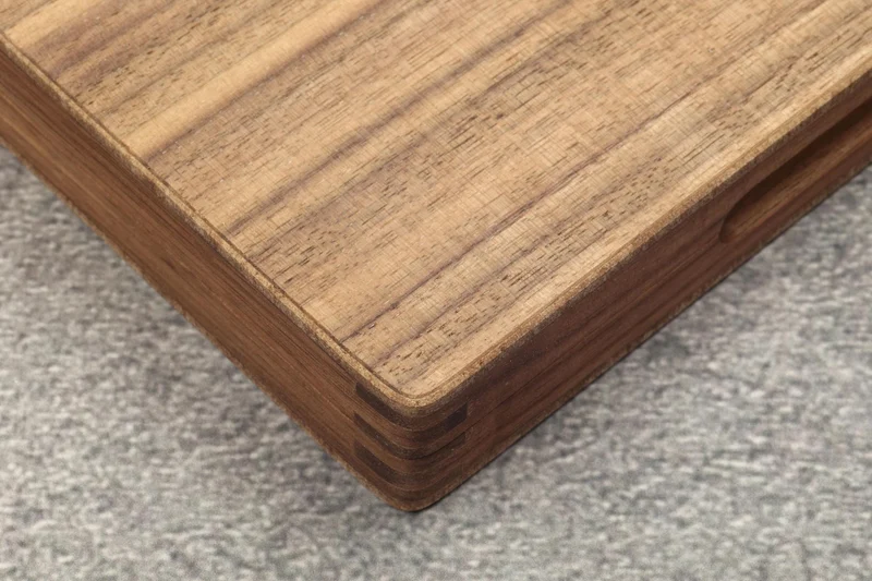 Backgammon de voyage en bois marqueté - Magnétique - Noyer