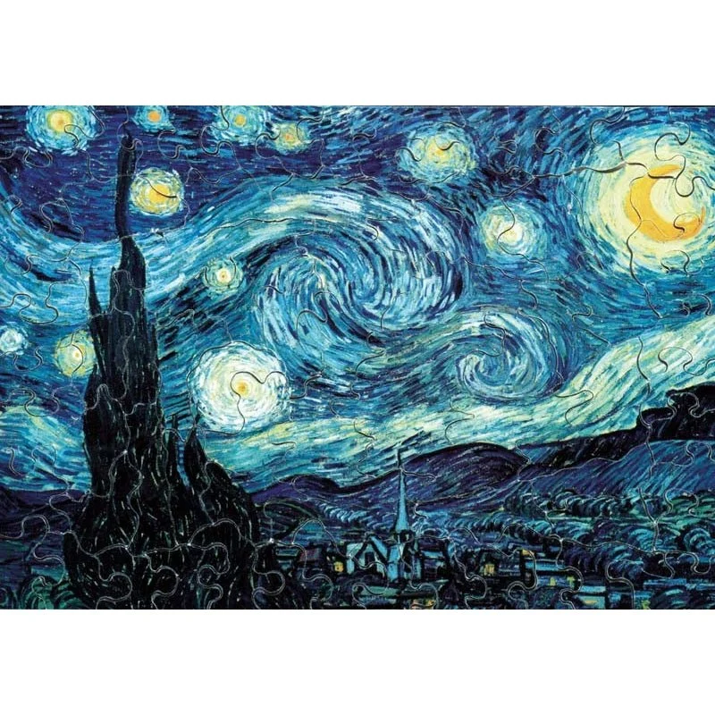 Puzzle Bois Michèle Wilson - 80 pièces - Nuit Etoilée - Van Gogh