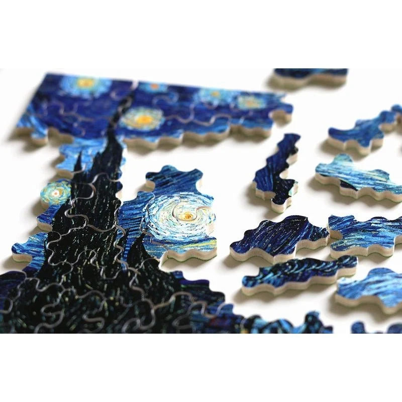 Puzzle Bois Michèle Wilson - 80 pièces - Nuit Etoilée - Van Gogh