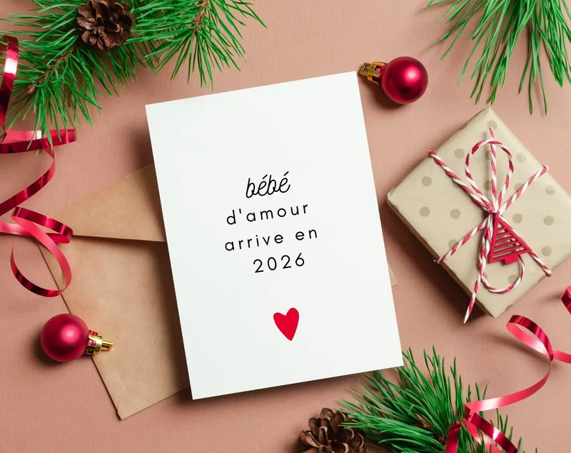 Carte Bébé d'amour arrive en 2026 - Annonce grossesse