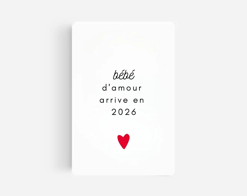 Carte Bébé d'amour arrive en 2026 - Annonce grossesse