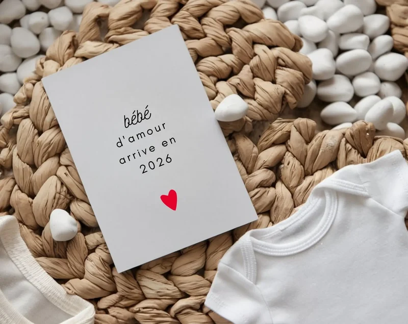 Carte Bébé d'amour arrive en 2026 - Annonce grossesse