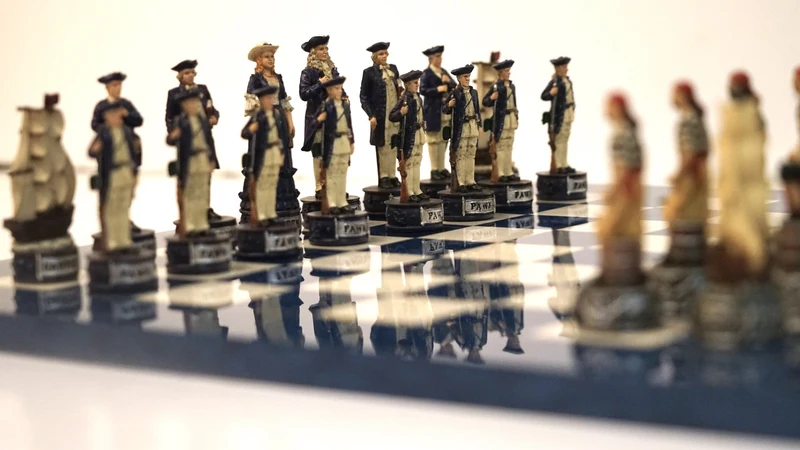 Ensemble pirates contre la marine - Laqué bleu