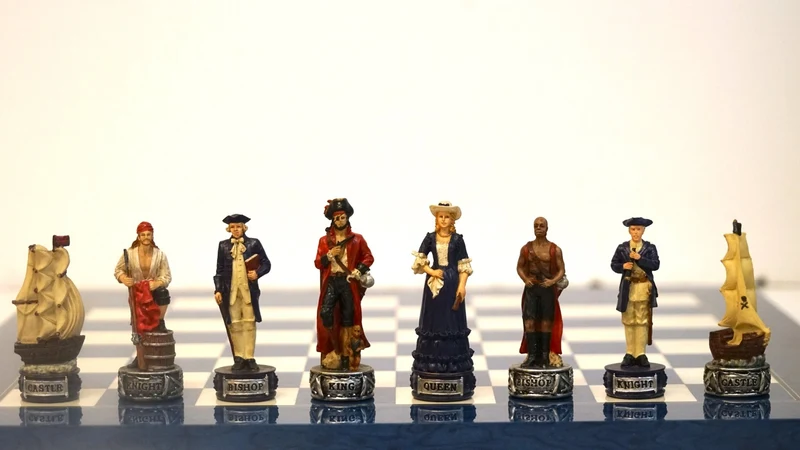 Ensemble pirates contre la marine - Laqué bleu