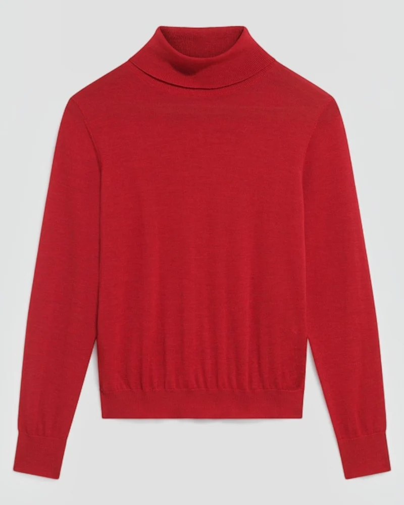 Gerard Darel - Pull À Col Roulé En Laine Mérinos Rosaire - Rouge