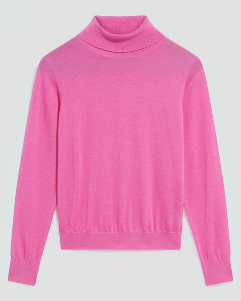 Gerard Darel - Pull À Col Roulé En Laine Mérinos Rosaire - Rose