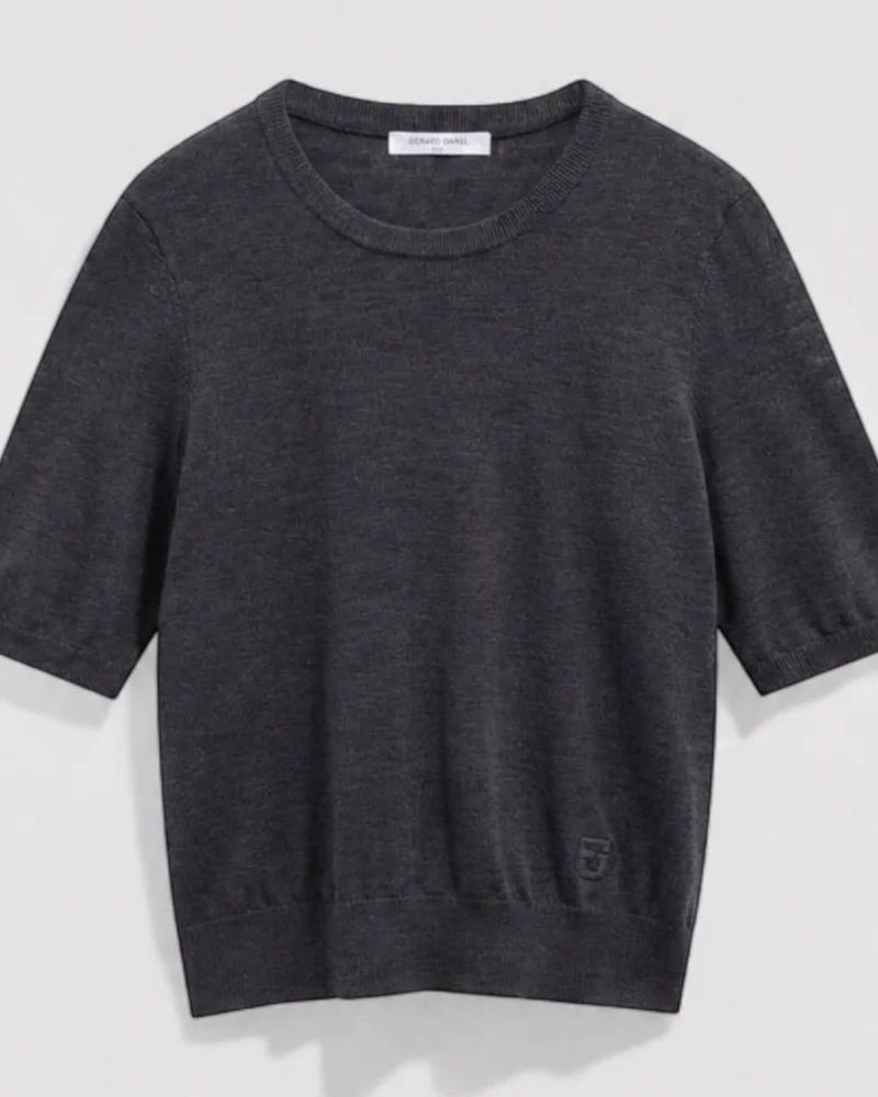 Gerard Darel - Pull Manches Courtes En Laine Fine Reine - Gris