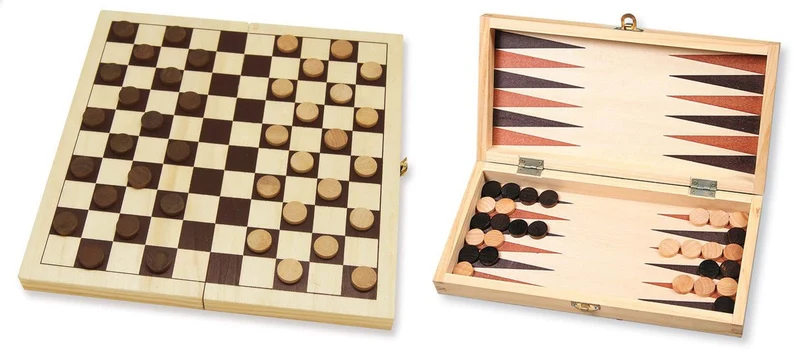 Coffret Dames/ Backgammon - 29 cm imprimé