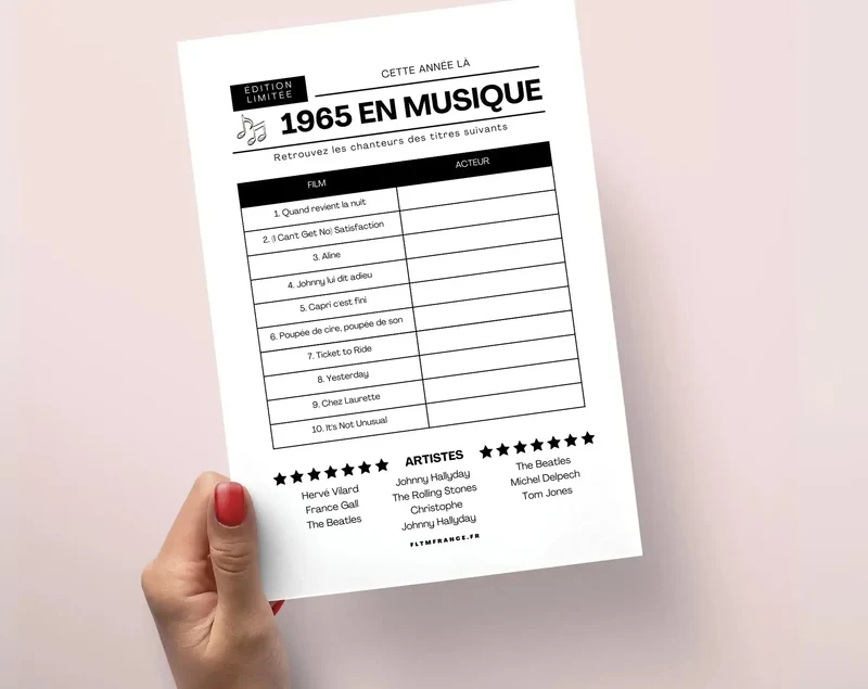 Jeu anniversaire 60 ans à imprimer : 10 jeux fun pour une soirée inoubliable