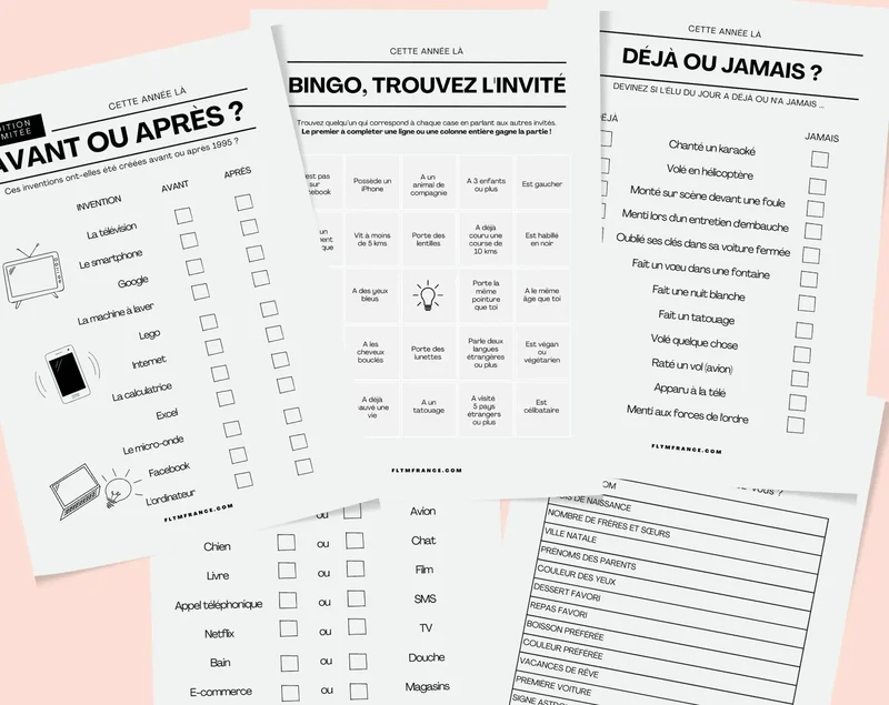 Jeu anniversaire 40 ans à imprimer : 10 jeux fun pour une soirée inoubliable