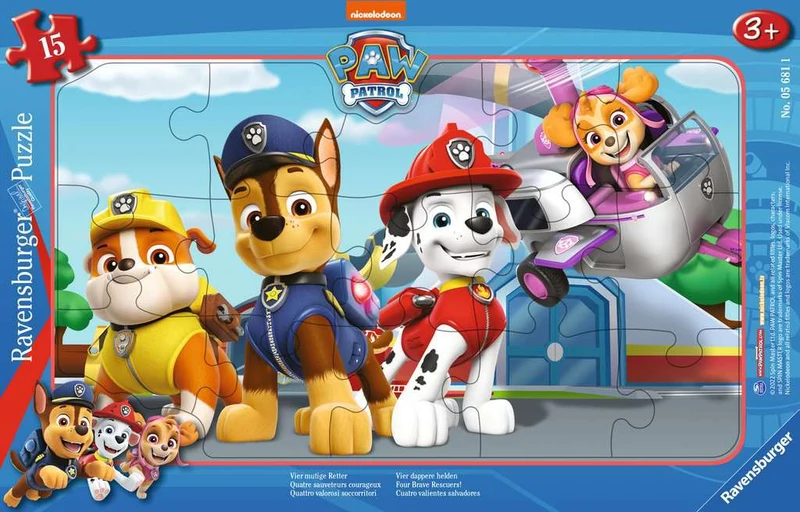 Puzzle 15 pcs - Pat' Patrouille - Quatre sauveteurs courageux