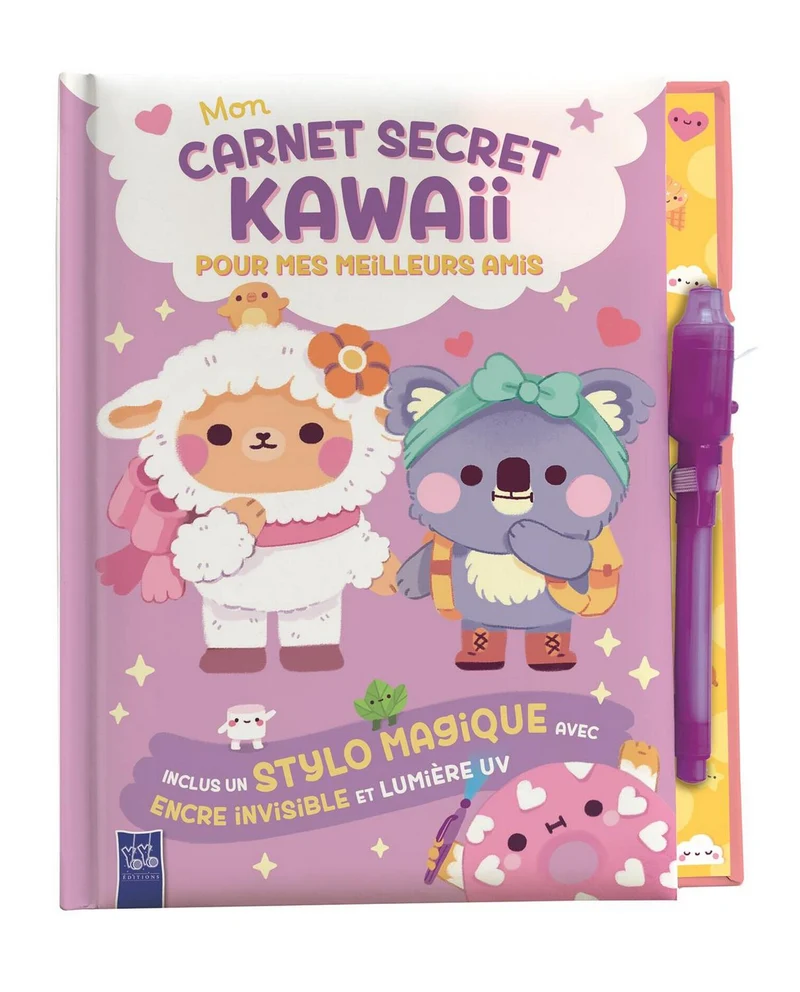 Carnet secret kawaii: pour mes meilleurs amis-rose