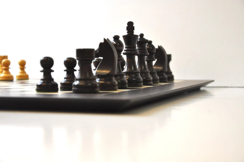 Ensemble jeu d'échecs en Wengé - biseauté - Pièces en buis teinté