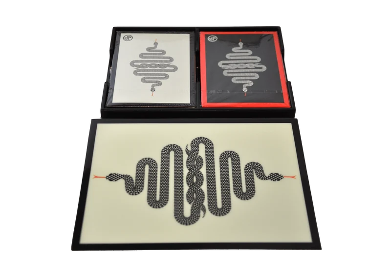 Coffret bridge luxe en bois laqué - Serpent