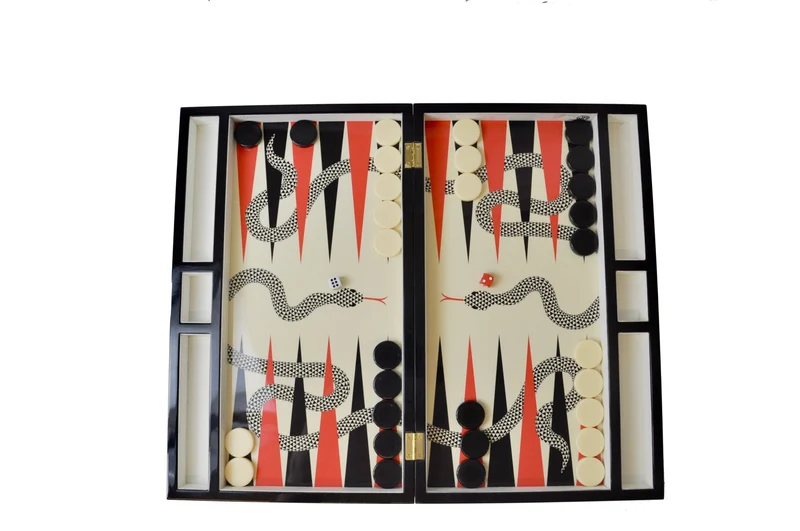 Backgammon Luxe en bois laqué - Serpent