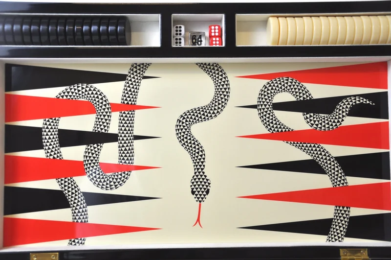 Backgammon Luxe en bois laqué - Serpent