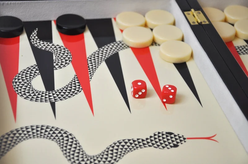 Backgammon Luxe en bois laqué - Serpent
