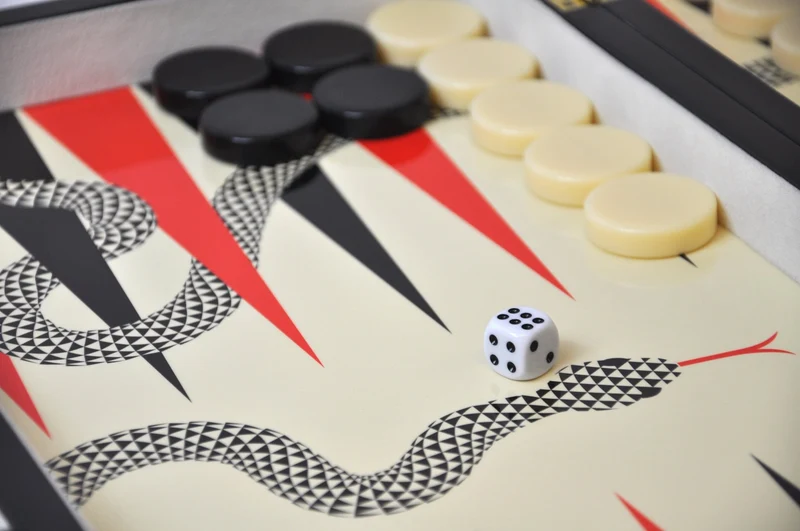 Backgammon Luxe en bois laqué - Serpent