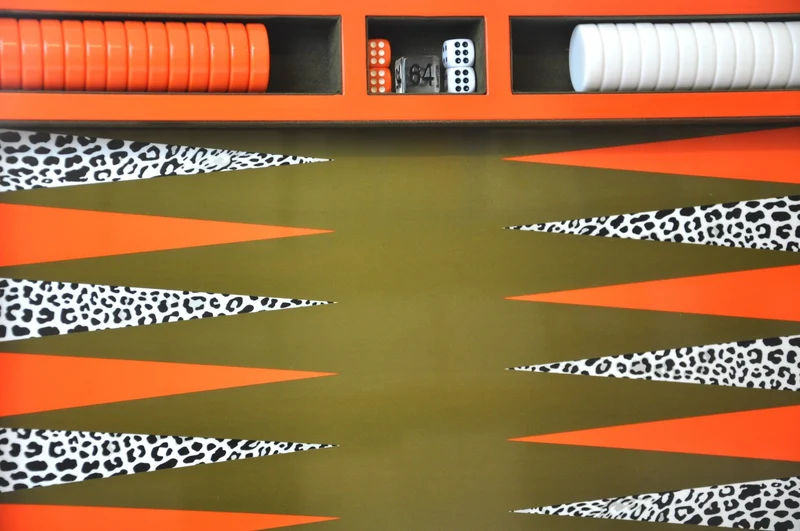 Backgammon Luxe en bois laqué - Léopard