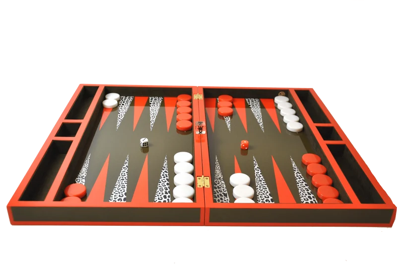 Backgammon Luxe en bois laqué - Léopard