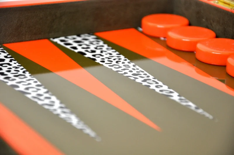 Backgammon Luxe en bois laqué - Léopard
