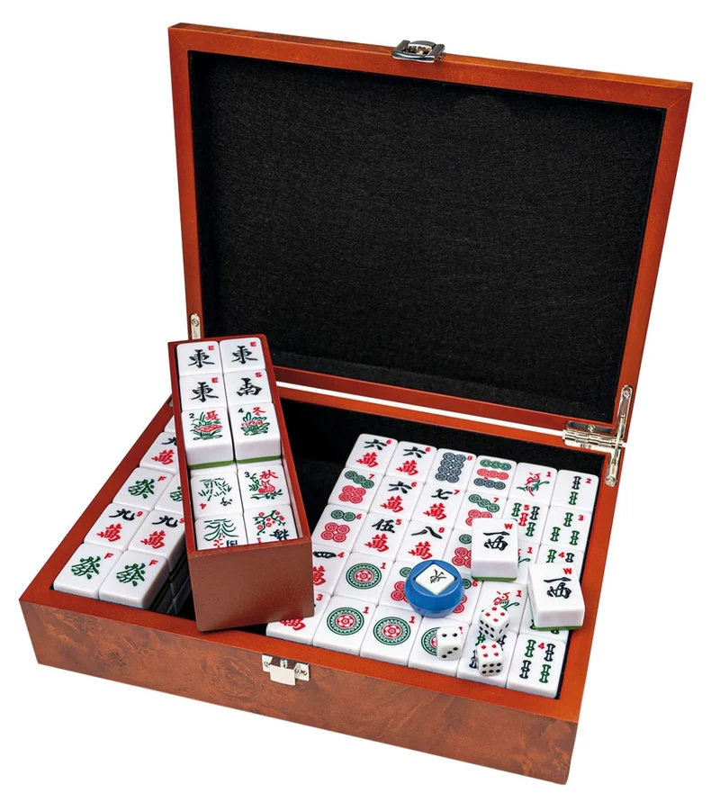 Mah-Jong - Coffret bois - Effet loupe
