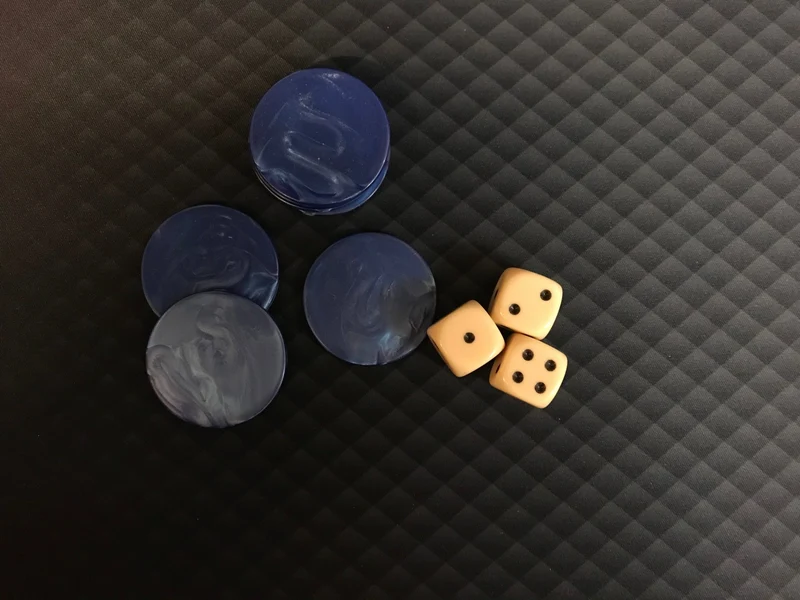 Jetons de 421 marbrés - Bleu - par 25