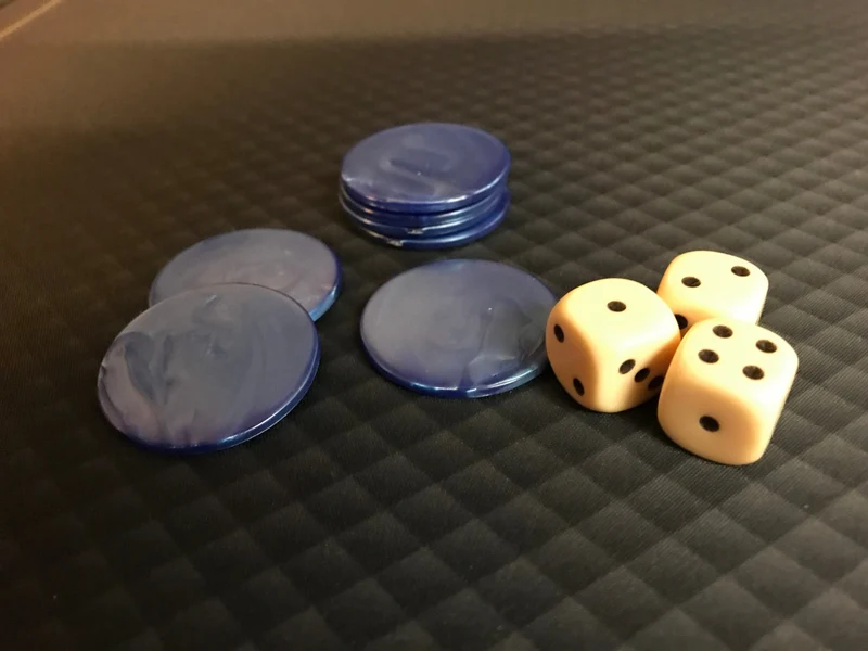 Jetons de 421 marbrés - Bleu - par 25