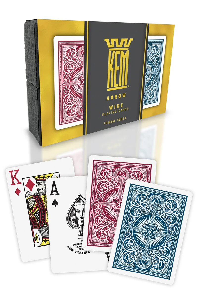 Kem double poker - index Jumbo - Bleu / Rouge