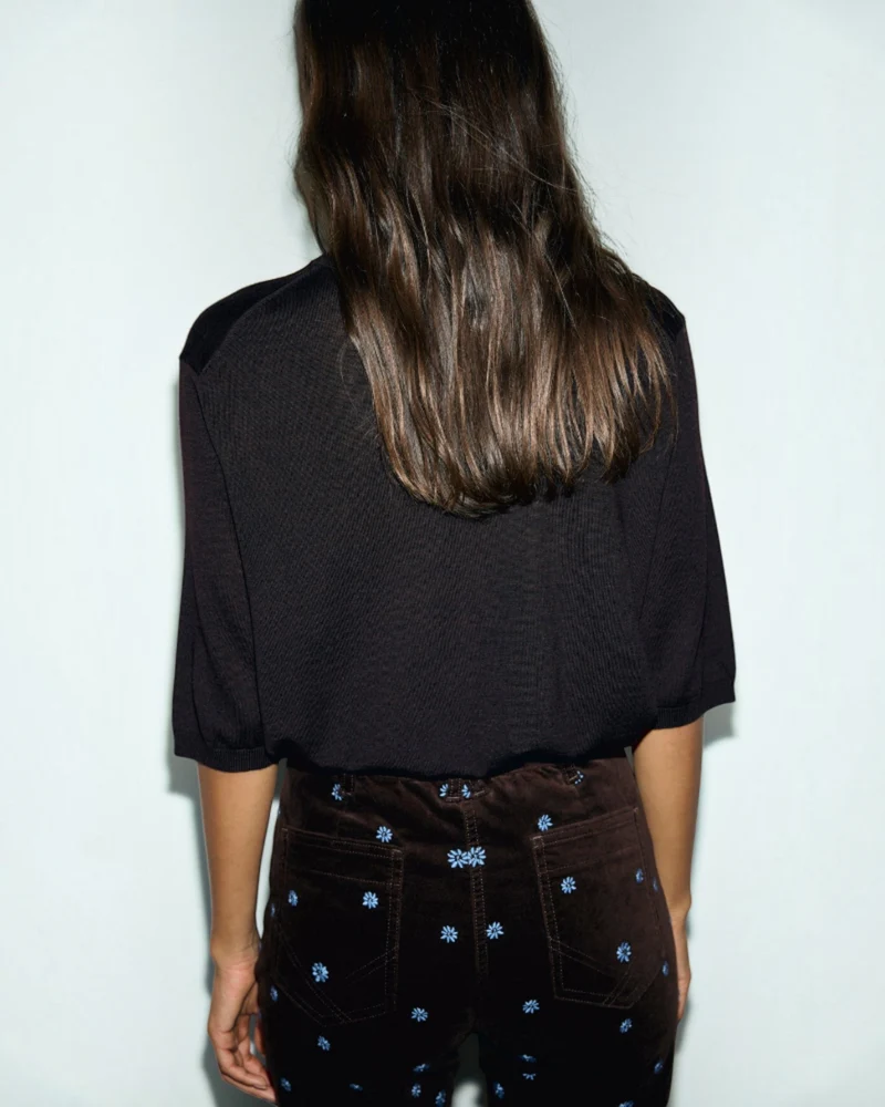 Gerard Darel - Pull Manches Courtes En Laine Fine Reine - Marron