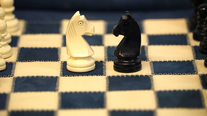 Ensemble jeu d'échecs en cuir - magnétique - Bleu - mélia games