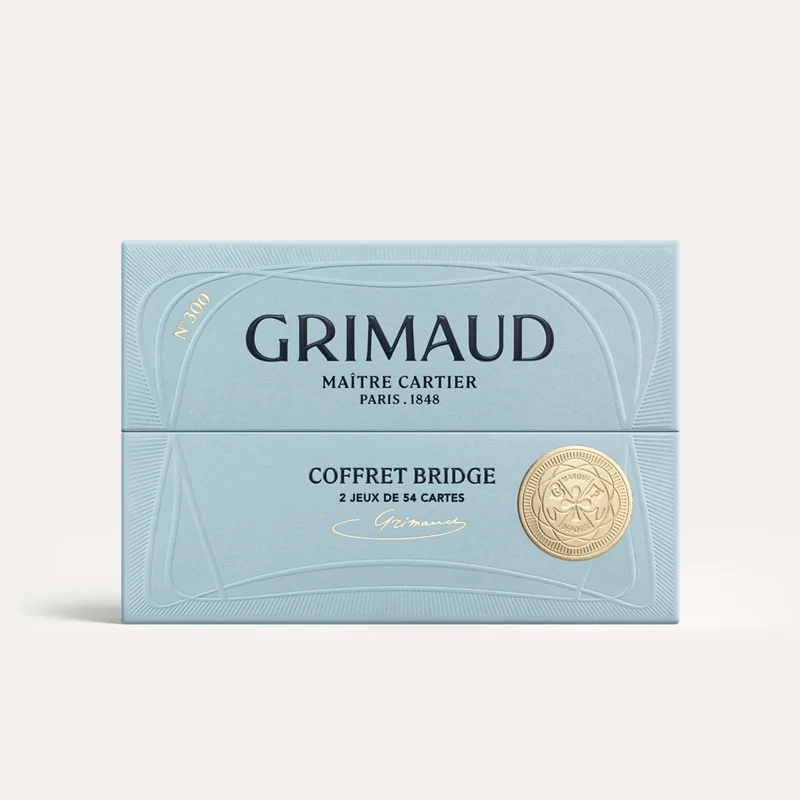 Coffret Bridge Grimaud - Nouvelle édition Luxe - Bleu dauphin / Rouge Corail