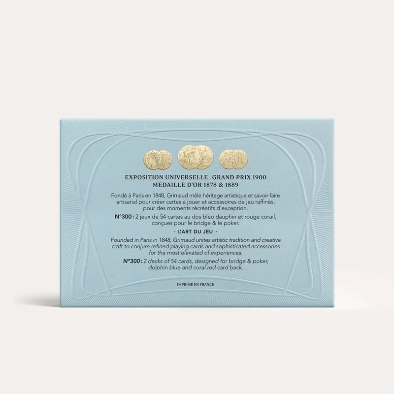 Coffret Bridge Grimaud - Nouvelle édition Luxe - Bleu dauphin / Rouge Corail