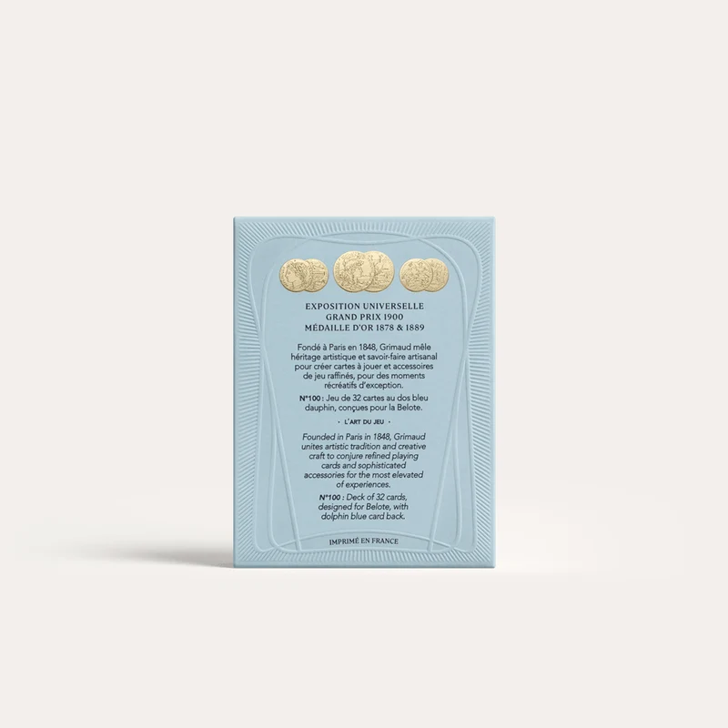 Cartes de Belote Grimaud - Nouvelle édition Luxe - Bleu dauphin