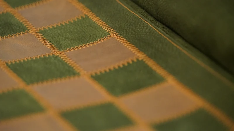 Ensemble jeu d'échecs en cuir - magnétique - Vert / Marron - mélia games